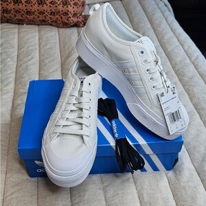 Adidas Nizza Platforms Classic White Sneakers